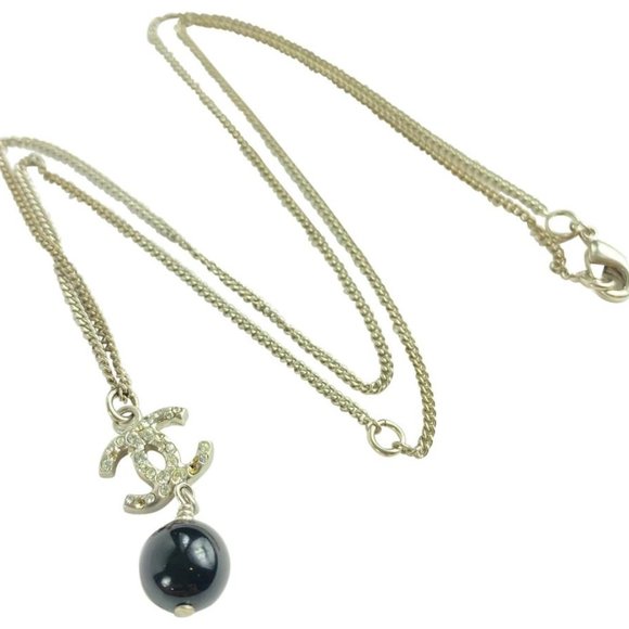 Chanel Jewelry - Chanel B13 Black Pearl CC Logo Necklace 124c0